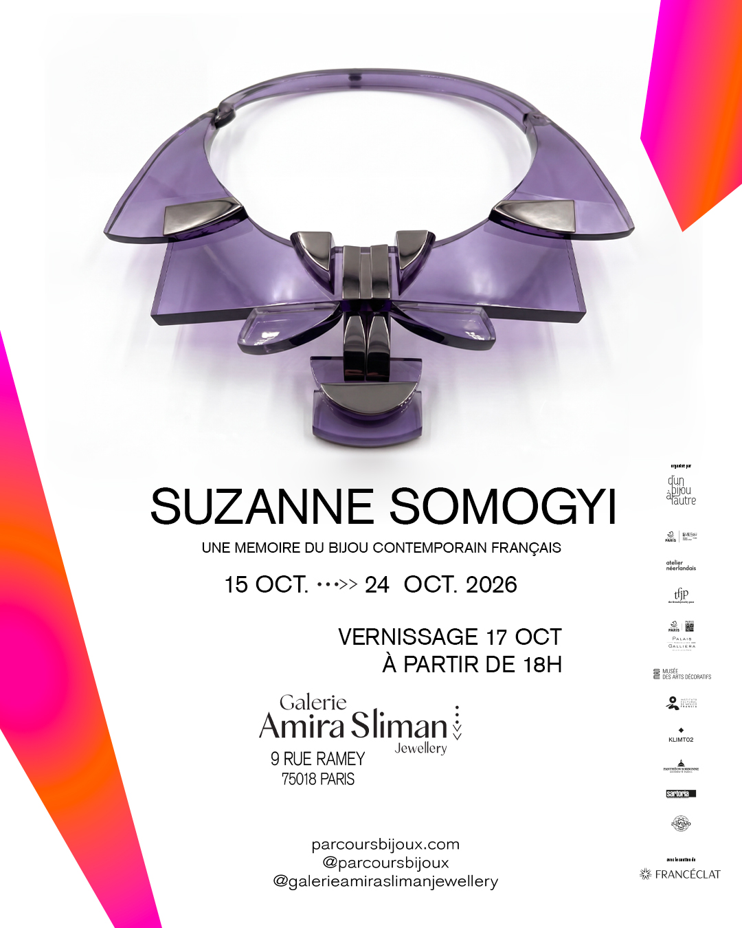 Affiche de l’exposition Suzanne Somogyi, Parcours Bijoux Paris 2026